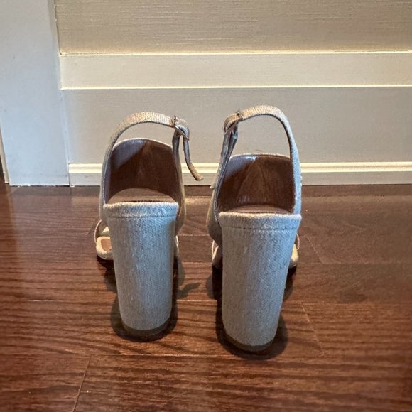 Tabitha Simmons beige neutral canvas heels - Picture 3 of 6